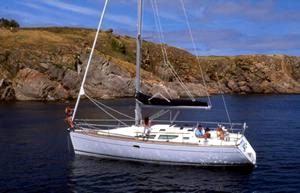 A Jeanneau Sun Odyssey 35 sailing yacht at anchor