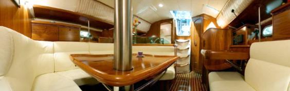 The Jeanneau Sun Odyssey 35 main cabin. Image courtesey & with permission of Chantiers Jeanneau S.A.