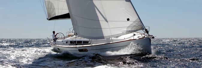 Jeanneau Sun Oddysey 44i sailing yacht available from Greek Sails for flotilla & bareboat charter from Poros, Greece. Image courtesey & with permission of Chantiers Jeanneau S.A.