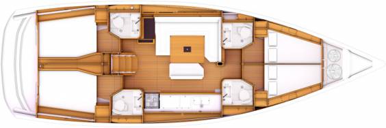 The Jeanneau Sun Odyssey 469 internal layout. Image courtesey & with permission of Chantiers Jeanneau S.A.