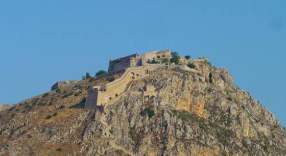 Sailing holiday locations in Greece: The Palamidi fortress sits above Navplíon and is well worth a visit