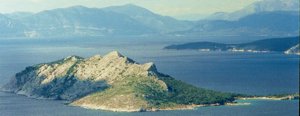 The Moni island nature reserve off the south west corner of Aegina, Peloponnese, Greece