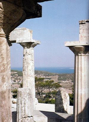 The temple of Aphaia on Aegina, one of the better preserved Doric temples in Greece