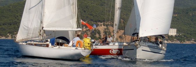 Yachts competing in the 2008 Round-the-Island race, Poros, Greece